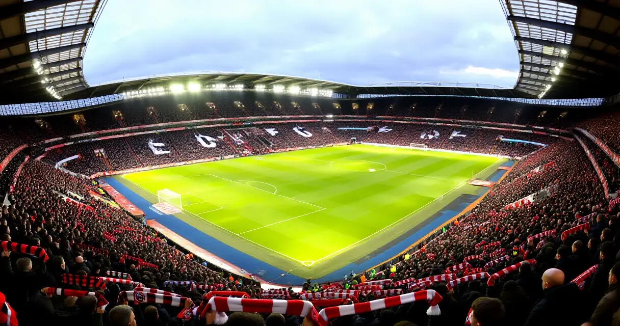 Valioliigan stadion täynnä katsojia derbypäivänä